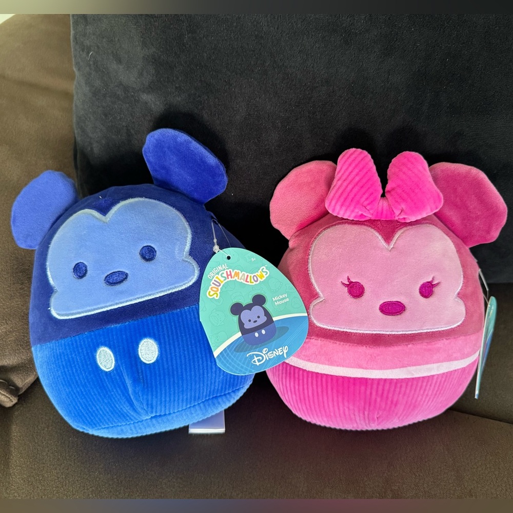 Set of 2 Disney Squishmallows - Mickey Mouse & Minnie Mouse